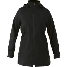 Ladies Water Resistant Rain Jacket Black Front